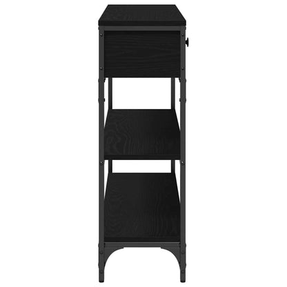 Console Table with Drawer with Shelf Black oak 100 x 25 x 75 cm