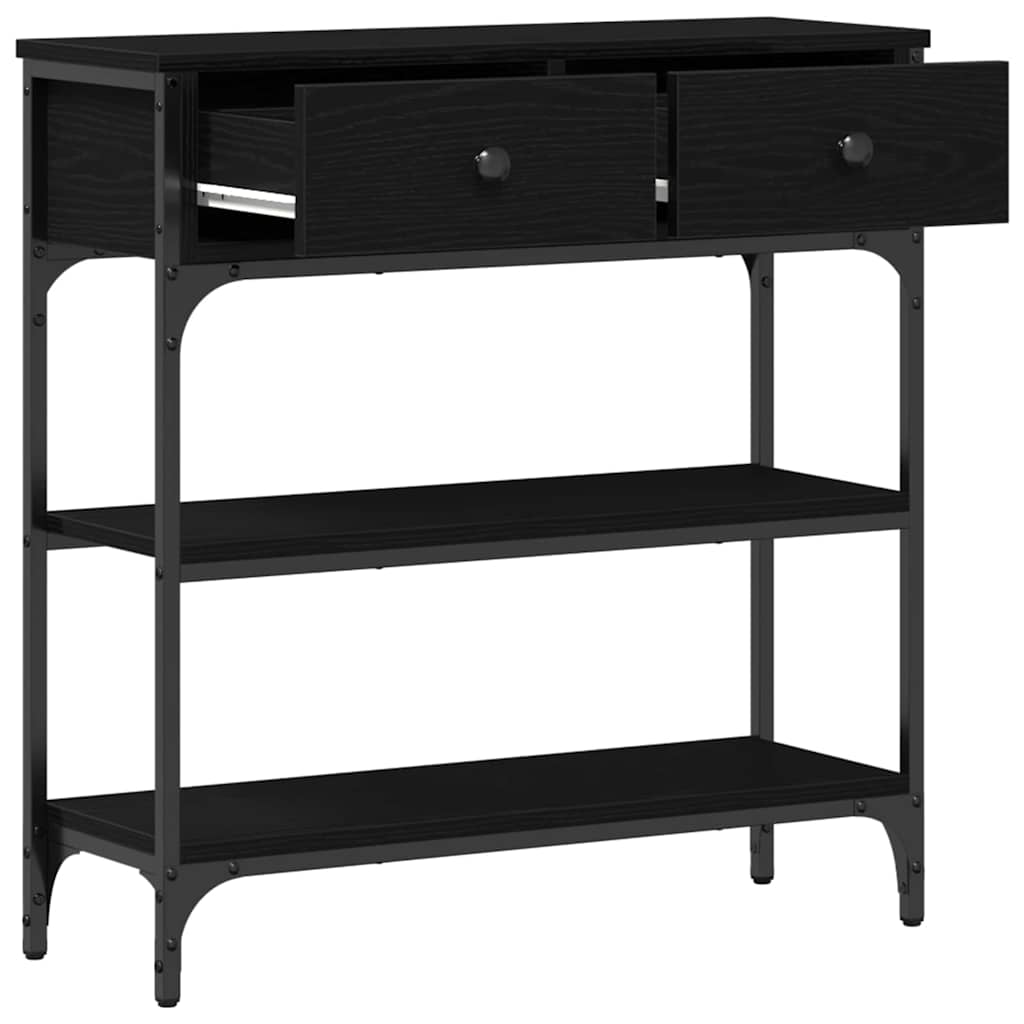 Console Table with Drawer Black oak 72.5 x 25 x 75 cm