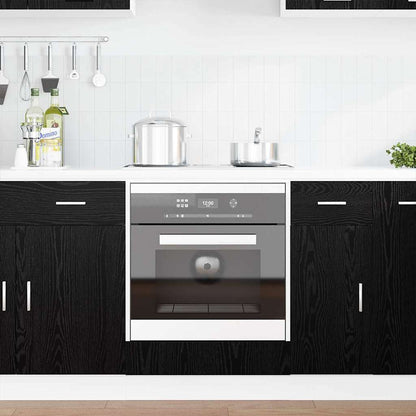 Oven cabiet Riga Black oak 60 x 46 x 81.5 cm Engineered Wood