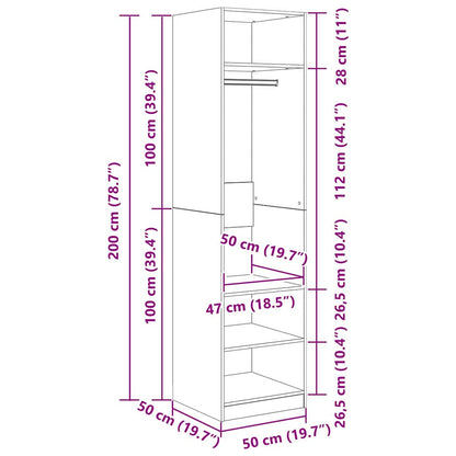 Wardrobe with Shelf with Storage Black oak Engineered wood