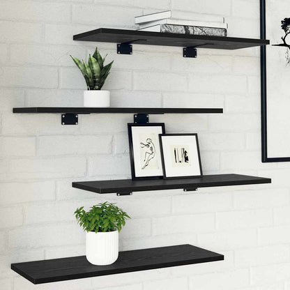 Bookshelf Board 4 pcs Black 60 x 20 x 1.5 cm Engineered wood