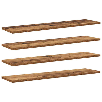 Bookshelf Board 4 pcs Brown 80 x 20 x 1.5 cm Engineered wood