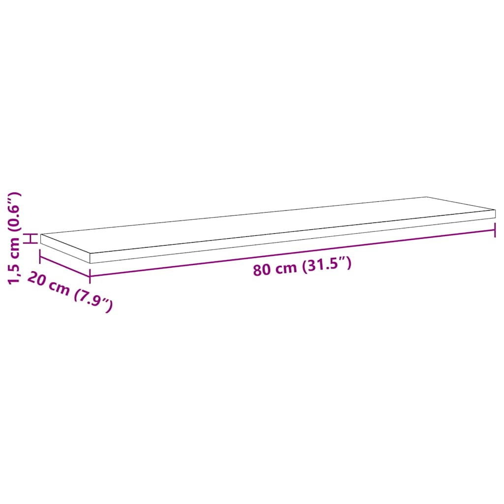 Bookshelf Board 4 pcs Brown 80 x 20 x 1.5 cm Engineered wood