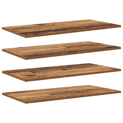 Bookshelf Board 4 pcs Brown 80 x 40 x 1.5 cm Engineered wood