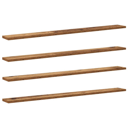 Bookshelf Board 4 pcs Brown 100 x 10 x 1.5 cm Engineered wood