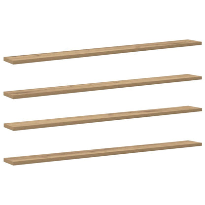 Bookshelf Board 4 pcs Brown 100 x 10 x 1.5 cm Engineered wood