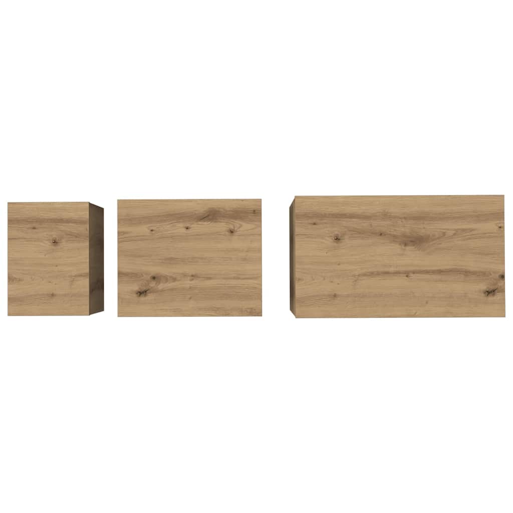 Nesting Coffee Table 3 pcs Artisan oak 60 x 35 x 56 cm