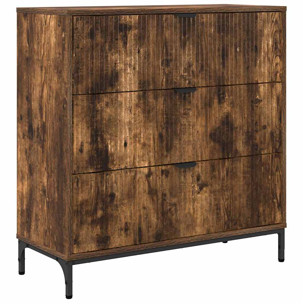 Sideboard Smoked oak 79.5 x 33 x 82 cm Engineered wood