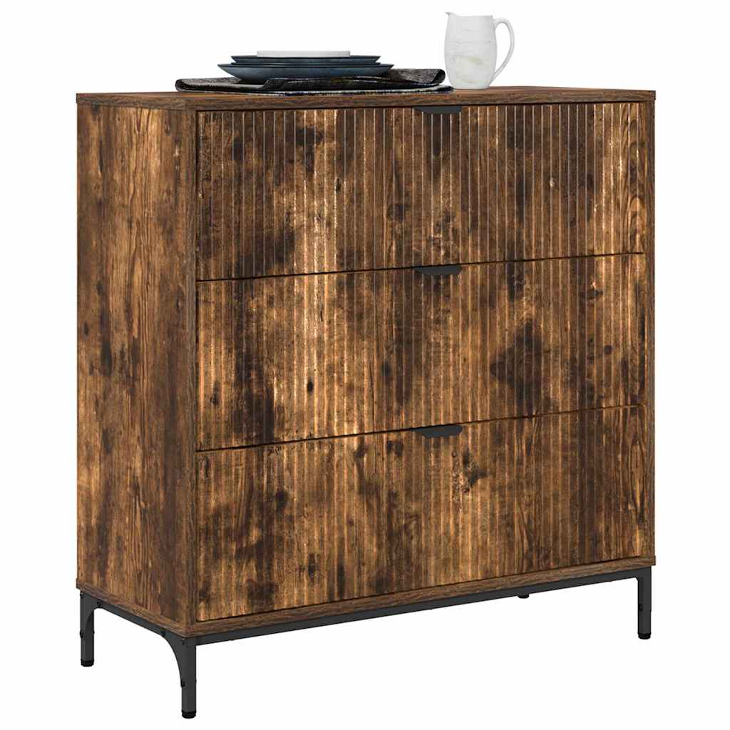 Sideboard Smoked oak 79.5 x 33 x 82 cm Engineered wood