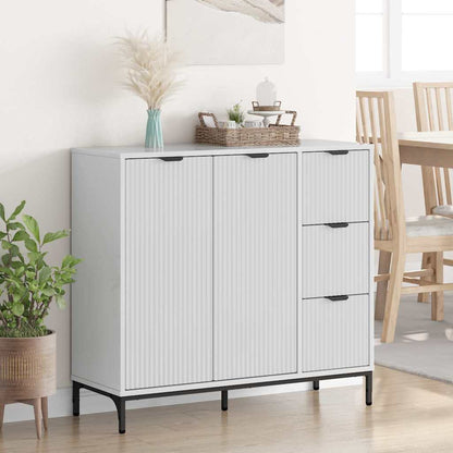Sideboard High gloss white 89.5 x 33 x 82 cm Engineered wood