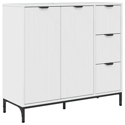 Sideboard High gloss white 89.5 x 33 x 82 cm Engineered wood