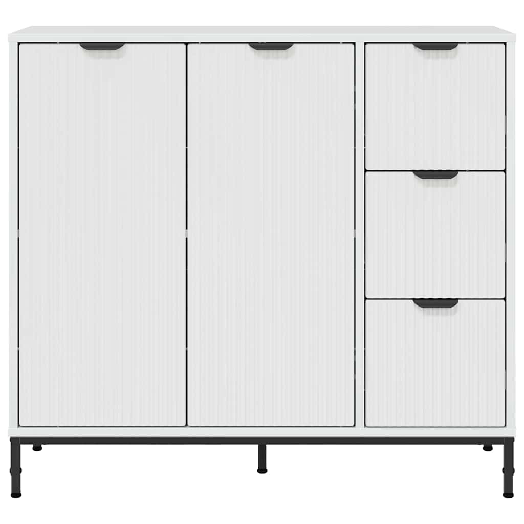 Sideboard High gloss white 89.5 x 33 x 82 cm Engineered wood