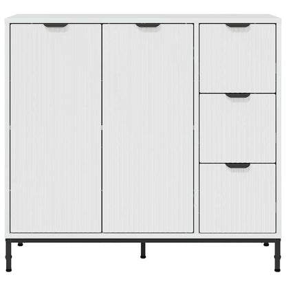 Sideboard High gloss white 89.5 x 33 x 82 cm Engineered wood