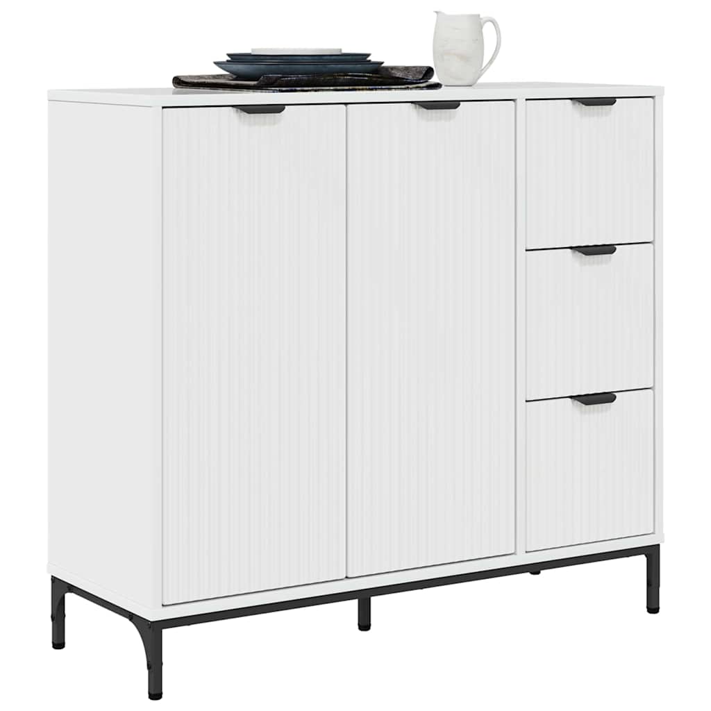 Sideboard High gloss white 89.5 x 33 x 82 cm Engineered wood