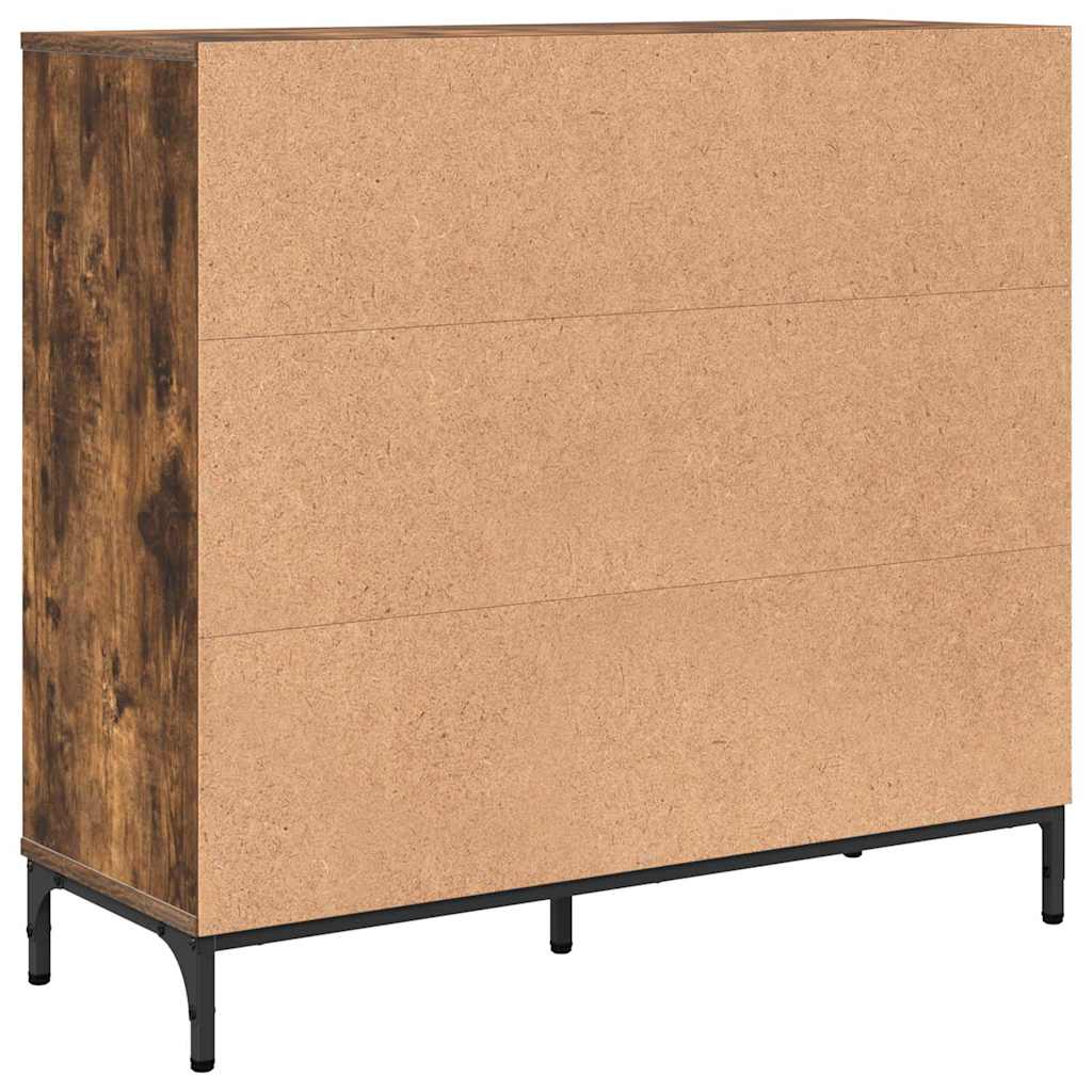Sideboard Smoked oak 89.5 x 33 x 82 cm Engineered wood