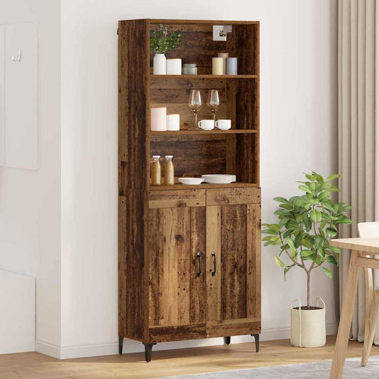 Sideboard Wall-mounted 2 pcs Old wood Engineered Wood