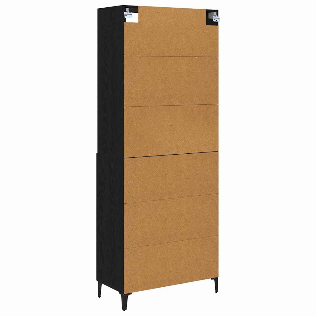 Sideboard Wall-mounted 2 pcs Black oak Engineered Wood