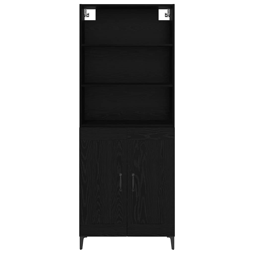 Sideboard Wall-mounted 2 pcs Black oak Engineered Wood