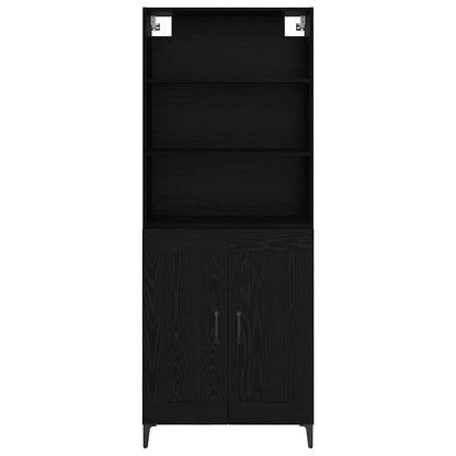 Sideboard Wall-mounted 2 pcs Black oak Engineered Wood