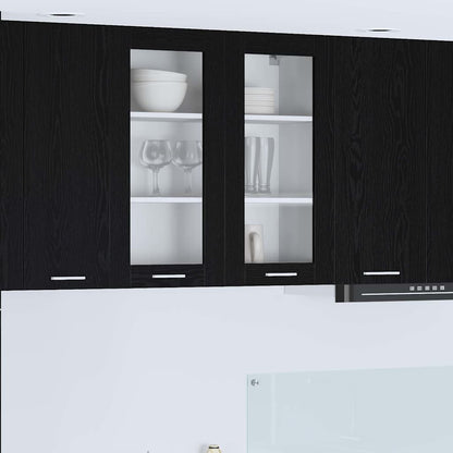 Hanging cabinet Riga Black Oak 80 x 31 x 80 cm Engineered Wood