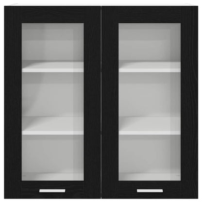 Hanging cabinet Riga Black Oak 80 x 31 x 80 cm Engineered Wood