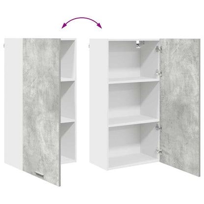 Hanging cabinet Riga Concrete Grey and White 50 x 31 x 100 cm