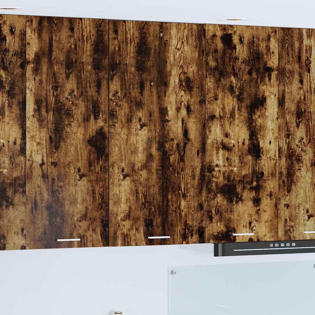 Hanging cabinet Riga Smoked Oak and White 50 x 31 x 100 cm