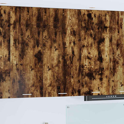 Hanging cabinet Riga Smoked Oak and White 50 x 31 x 100 cm