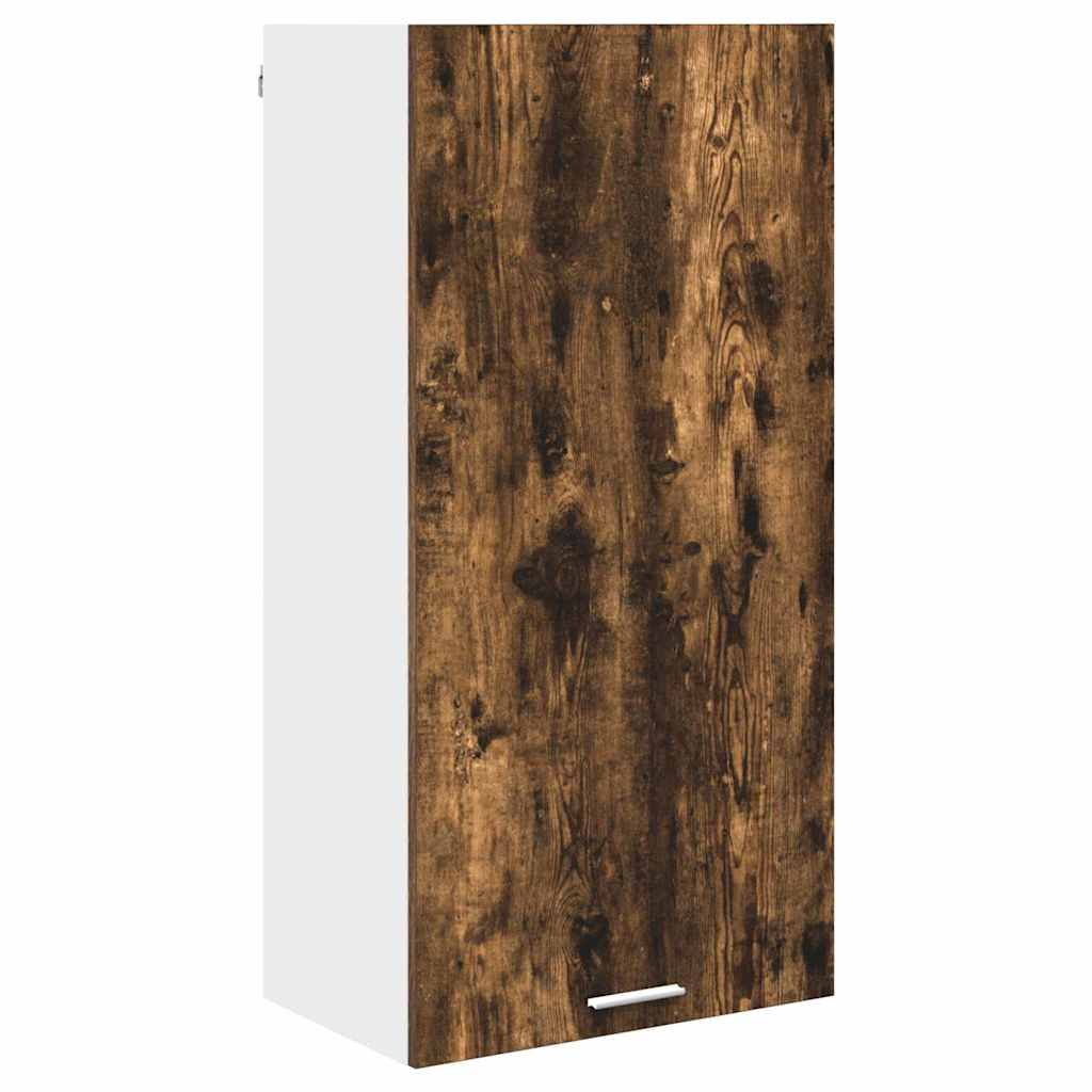 Hanging cabinet Riga Smoked Oak and White 50 x 31 x 100 cm