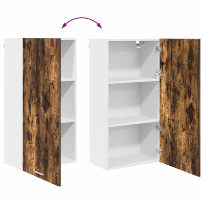 Hanging cabinet Riga Smoked Oak and White 50 x 31 x 100 cm