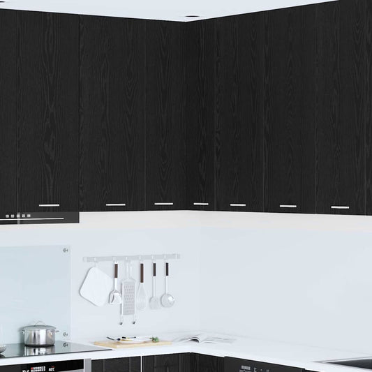 Hanging cabinet Riga Black Oak and White 57 x 57 x 100 cm
