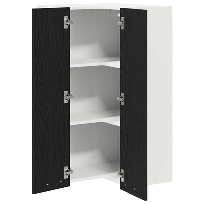Hanging cabinet Riga Black Oak and White 57 x 57 x 100 cm