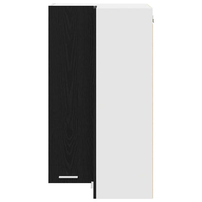 Hanging cabinet Riga Black Oak and White 57 x 57 x 100 cm