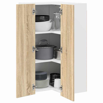 Hanging cabinet Riga Sonoma Oak and White 57 x 57 x 100 cm