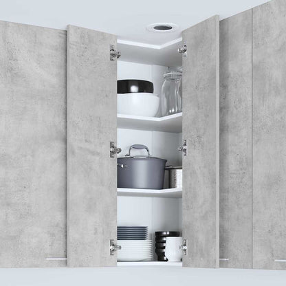 Hanging cabinet Riga Concrete Grey and White 57 x 57 x 100 cm