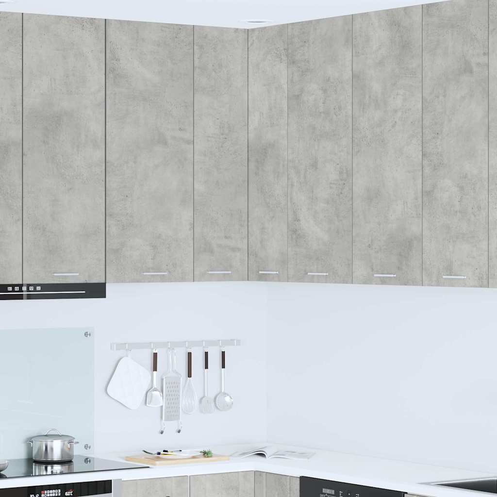 Hanging cabinet Riga Concrete Grey and White 57 x 57 x 100 cm