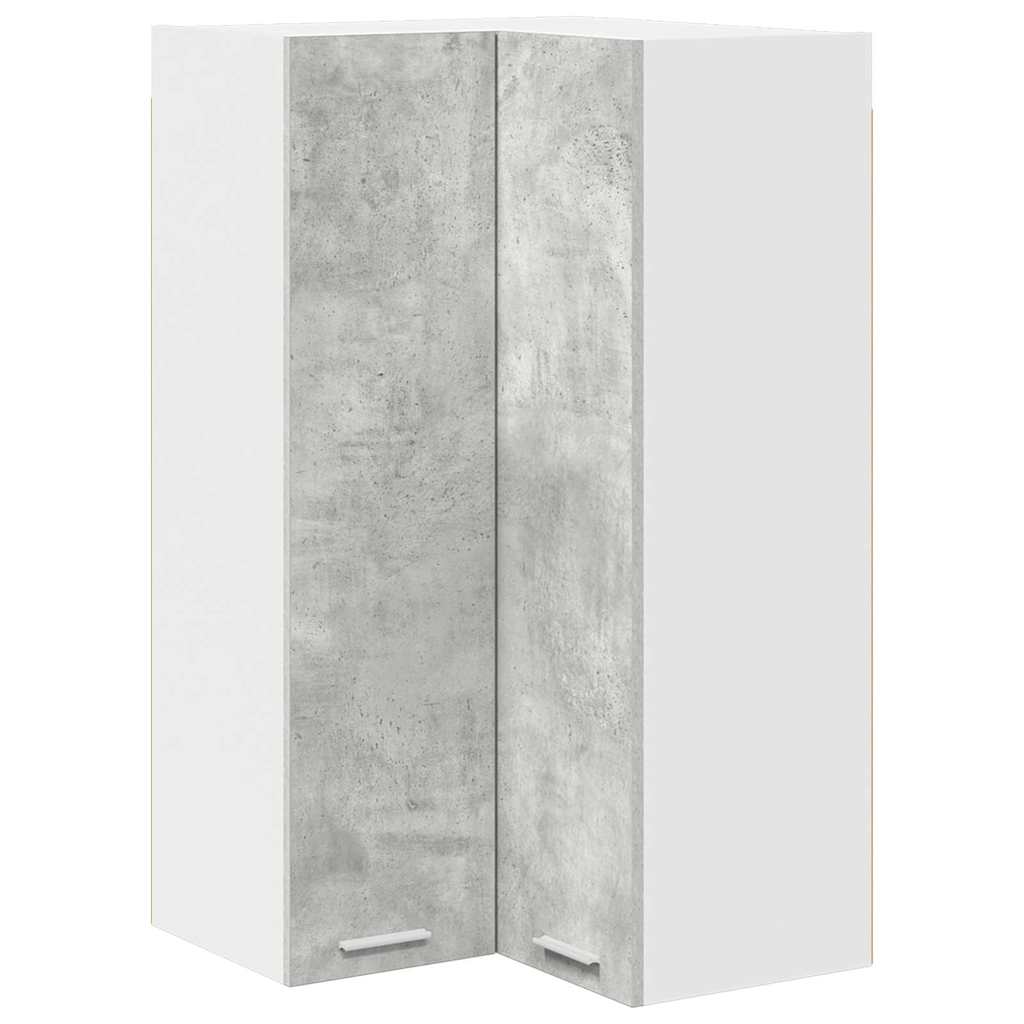 Hanging cabinet Riga Concrete Grey and White 57 x 57 x 100 cm