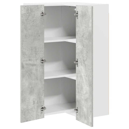 Hanging cabinet Riga Concrete Grey and White 57 x 57 x 100 cm