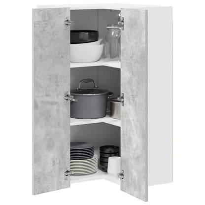 Hanging cabinet Riga Concrete Grey and White 57 x 57 x 100 cm