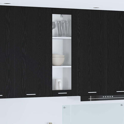 Hanging cabinet Riga Black Oak 40 x 31 x 100 cm Engineered Wood