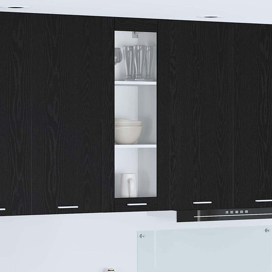 Hanging cabinet Riga Black Oak 40 x 31 x 100 cm Engineered Wood