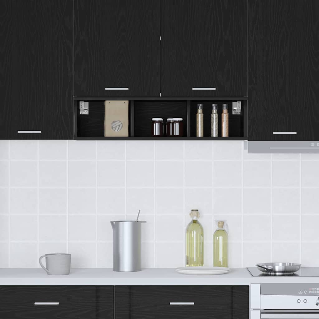 Hanging cabinet with Shelf Riga Black Oak 20 x 29.5 x 80 cm