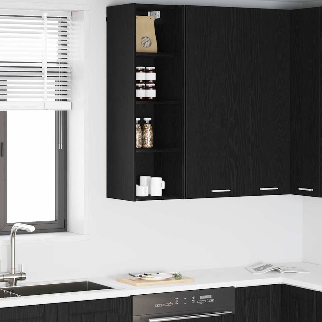 Hanging cabinet with Shelf Riga Black Oak 30 x 29.5 x 100 cm
