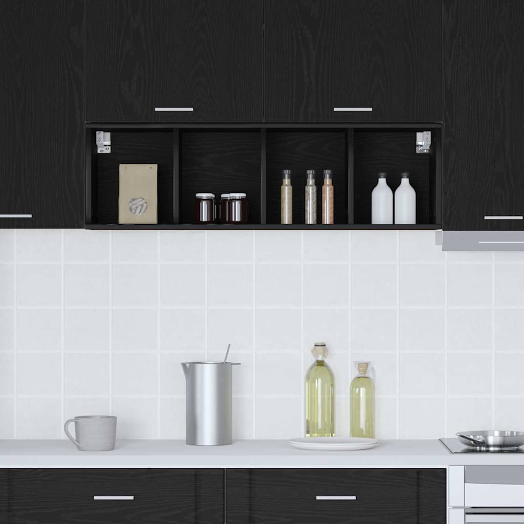 Hanging cabinet with Shelf Riga Black Oak 30 x 29.5 x 100 cm