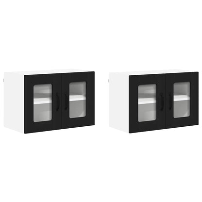 Kitchen Wall Cabinet with Shelf 2 pcs Black 60 x 31 x 40 cm