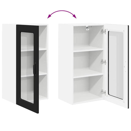 Kitchen Wall Cabinet Black 40 x 31 x 80 cm Engineered Wood
