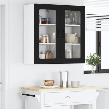 Kitchen Wall Cabinet with Shelf 2 pcs Black 40 x 31 x 80 cm