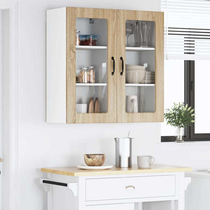 Kitchen Wall Cabinet with Door 2 pcs Sonoma Oak 40 x 31 x 80 cm