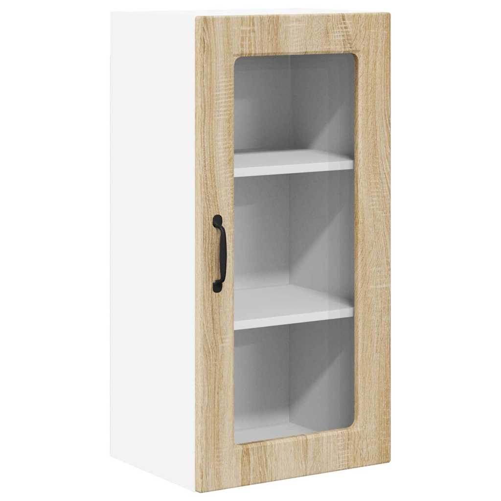 Kitchen Wall Cabinet with Door 2 pcs Sonoma Oak 40 x 31 x 80 cm