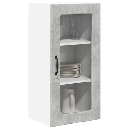 Kitchen Wall Cabinet with Shelf Concrete Grey 40 x 31 x 80 cm
